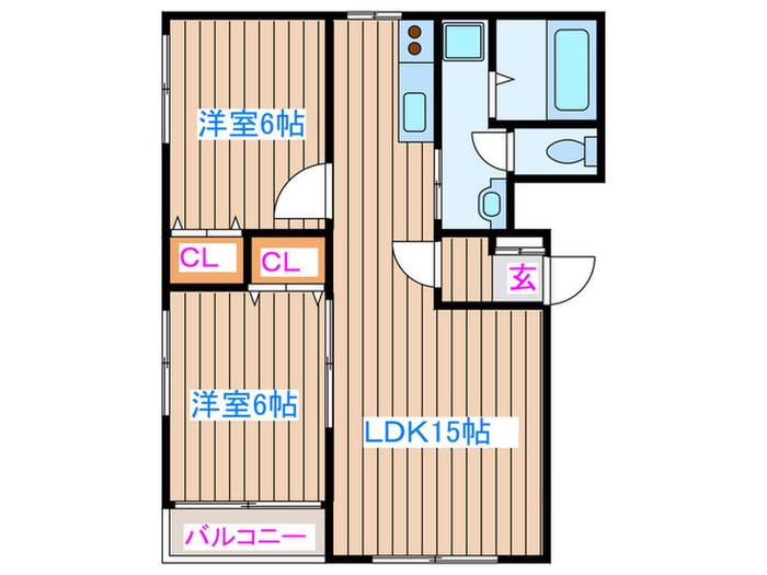 グラン・シャリオ(2LDK/3階)の間取り写真