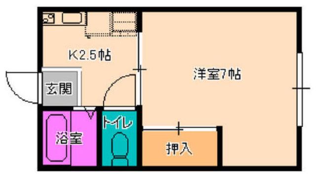シティハイム上越(1K/2階)の間取り写真