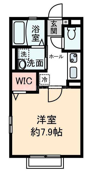 デイリーハイツII(1K/2階)の間取り写真