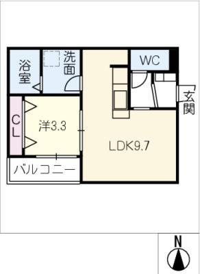 LE COCON 岩倉VI(1LDK/3階)の間取り写真