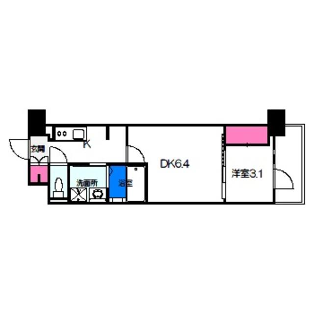 メイクス大阪鶴見(1DK/7階)の間取り写真