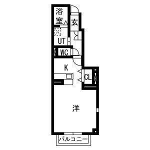 ドリームE(ワンルーム/1階)の間取り写真