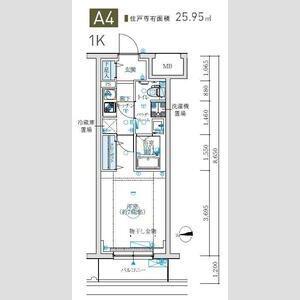 MAXIV生田(1K/3階)の間取り写真