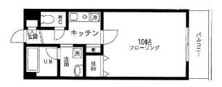 ケンブリッジアサカ(1K/4階)の間取り写真