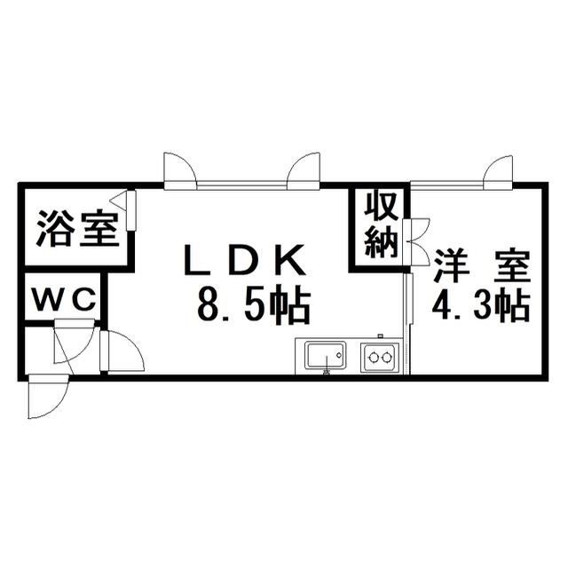 アーバンレヴュー(1LDK/2階)の間取り写真