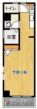 ライフステージ二日市壱番館(ワンルーム/2階)の間取り写真