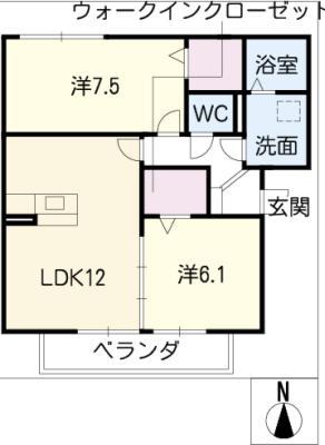 MAGIONE NIKOU(2LDK/1階)の間取り写真