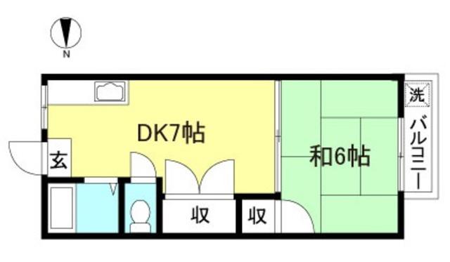 ドゥミールジュン(1DK/1階)の間取り写真