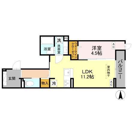 SAMPO(1LDK/2階)の間取り写真
