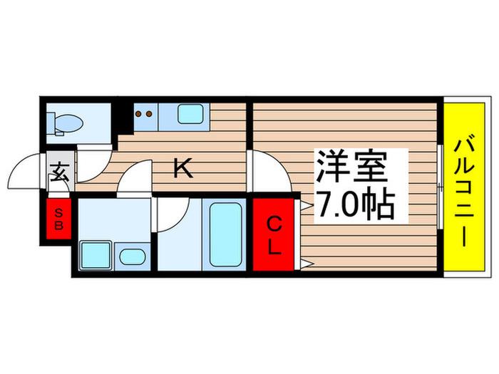 クレヴィスタ成増(1K/2階)の間取り写真