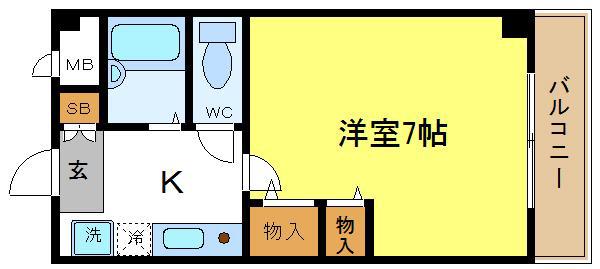 スペランツァ(1K/2階)の間取り写真