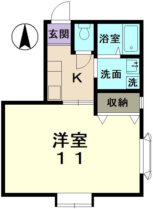 アネックス緑台(1K/2階)の間取り写真