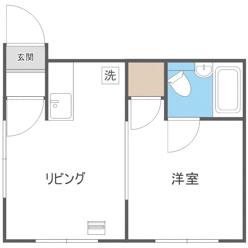 ライフ澄川(1LDK/2階)の間取り写真