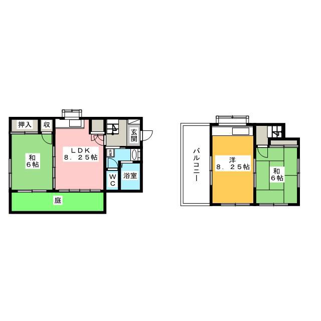 西武池袋線 ひばりケ丘駅(東京) 徒歩7分 2階建 築38年(3LDK/2階)の間取り写真
