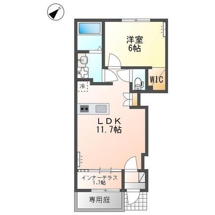 コート テレネ(1LDK/1階)の間取り写真