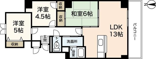 タウン藤垂園(3LDK/2階)の間取り写真