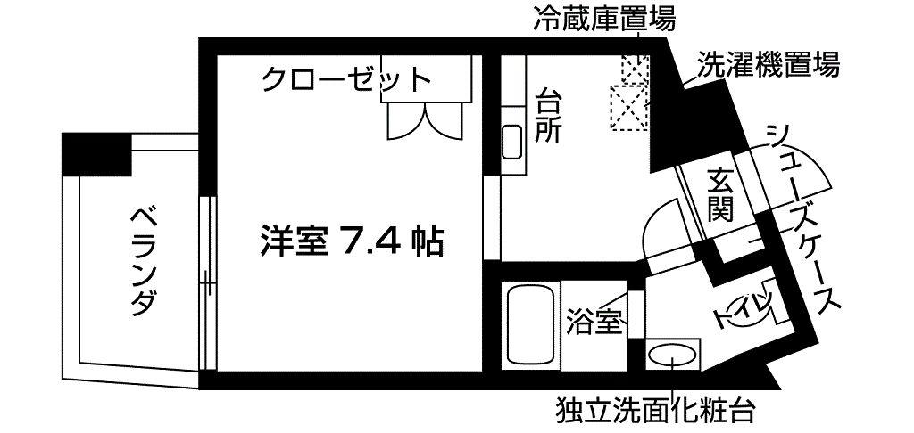 ドゥーエ新百合ヶ丘(1K/3階)の間取り写真