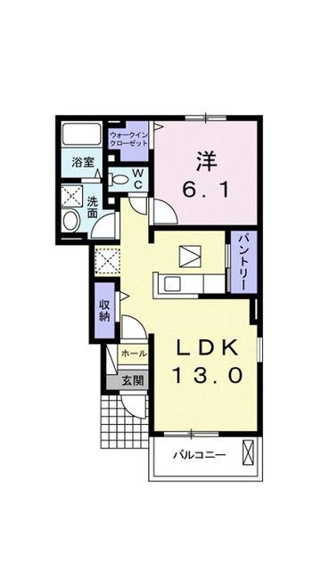 ルーナ・AI I(1LDK/1階)の間取り写真