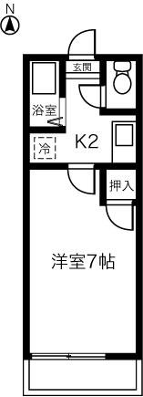 野村グリーンヴィレッジE(1K/2階)の間取り写真