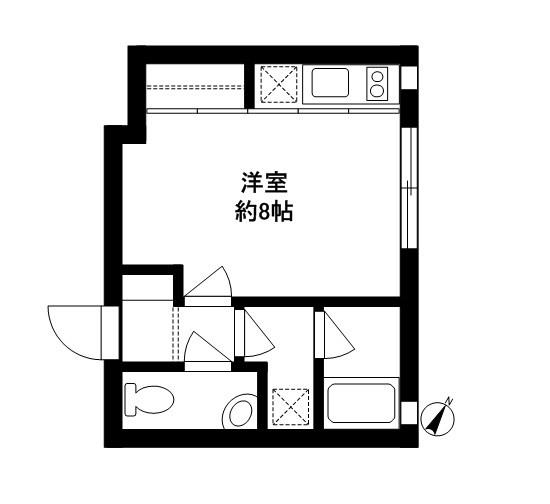 駒沢アパートメント(ワンルーム/1階)の間取り写真