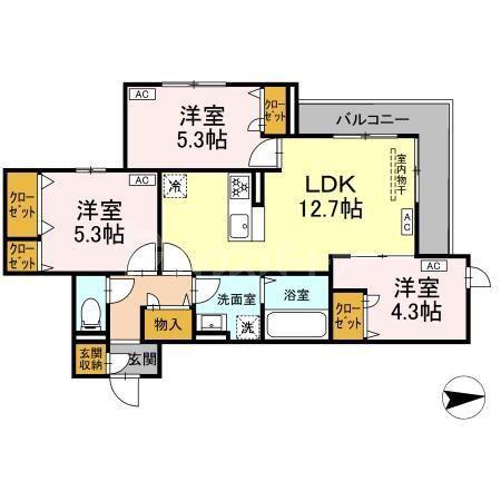 オルテンシア(3LDK/2階)の間取り写真