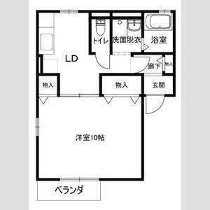 リモージュC(1DK/2階)の間取り写真