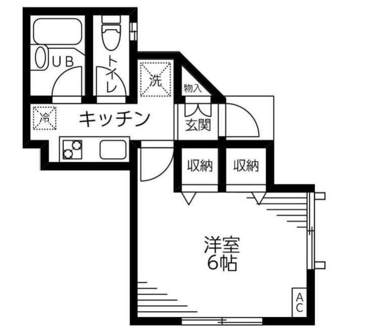 エクセル小俣(1K/1階)の間取り写真