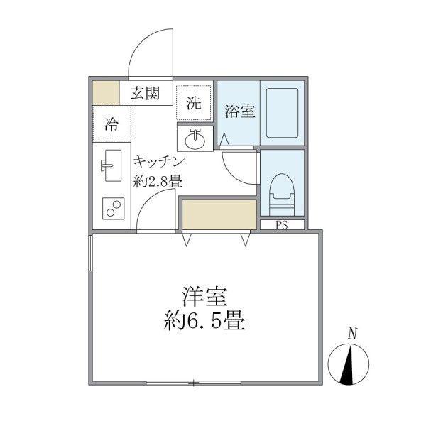 カレラコート大山(1K/2階)の間取り写真