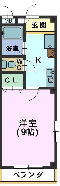 グランドゥールYAMADA(1K/2階)の間取り写真