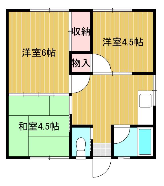 コーポ南の台(3DK/2階)の間取り写真