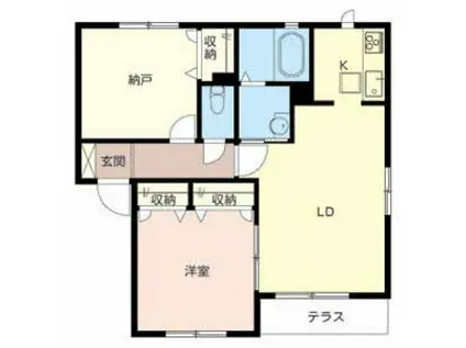 シャーメゾンたけとんぼB棟(1SLDK/1階)の間取り写真