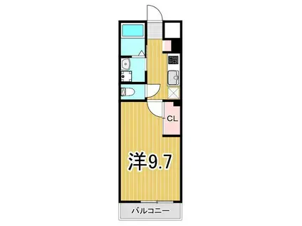 エルシオン青井(1K/1階)の間取り写真