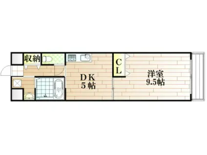 グレース島田本町(1DK/2階)の間取り写真