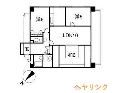 ランドマーク一社(4LDK/5階)の間取り写真