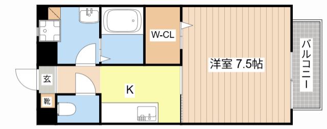 サンフレッシュII(1K/2階)の間取り写真