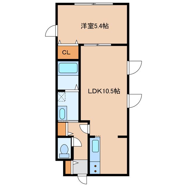 ペラッツィ富岡(1LDK/4階)の間取り写真