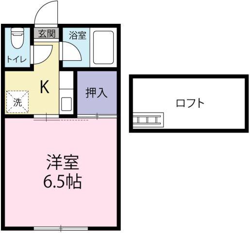 ヤングヴィラ(1K/2階)の間取り写真