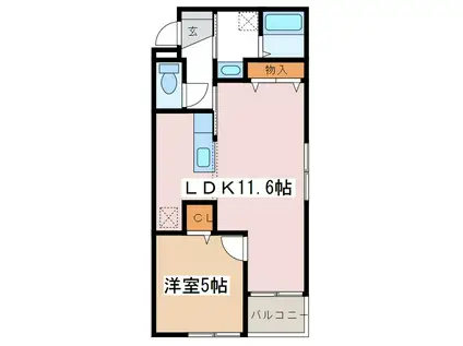 AJARI HOUSE(1LDK/1階)の間取り写真