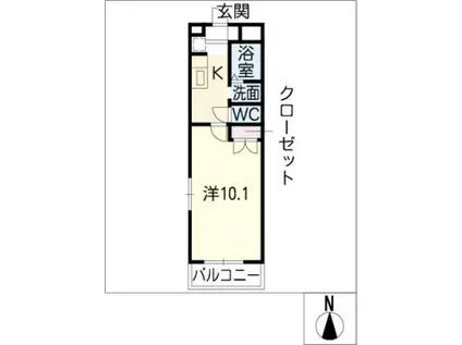近鉄名古屋線 近鉄弥富駅 徒歩9分 2階建 築15年(1K/2階)の間取り写真