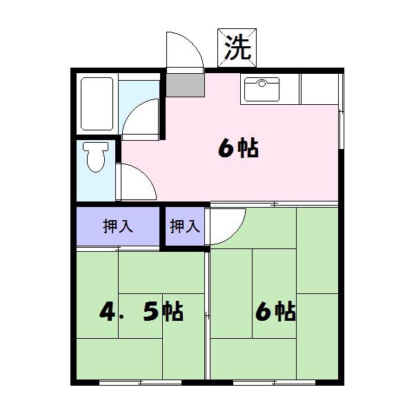 第2秀美コーポ(2DK/2階)の間取り写真