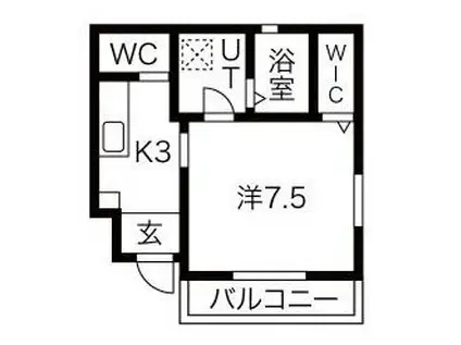 SUD REGIONE麻利山(1K/1階)の間取り写真