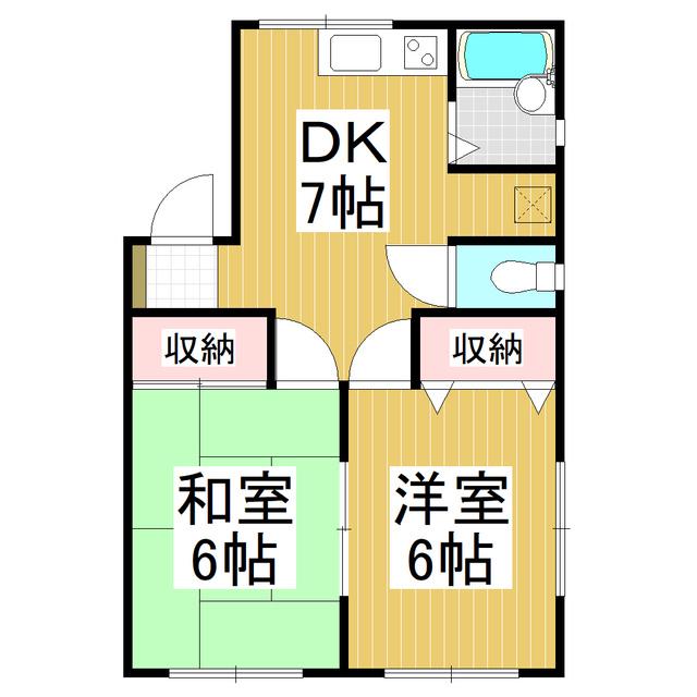 コーポ展望(2DK/1階)の間取り写真