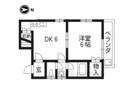 カステロレヴィPARTⅢ(1DK/2階)の間取り写真