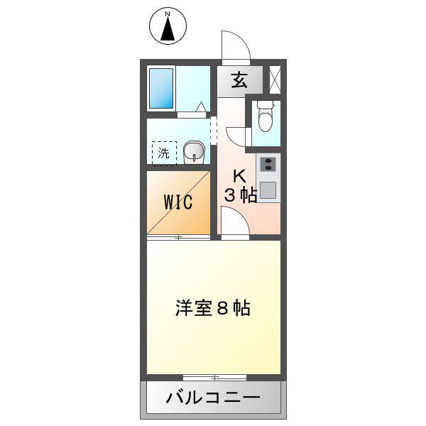 サンフレンズ篭屋(1K/2階)の間取り写真