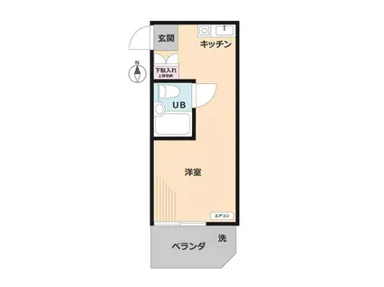 TOP桜新町第2(ワンルーム/1階)の間取り写真