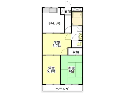 ミルキーウェイ(3DK/2階)の間取り写真