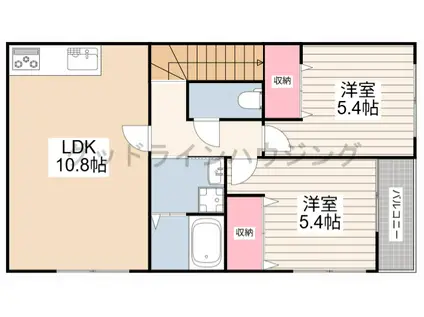 ネットハイツI(2LDK/2階)の間取り写真