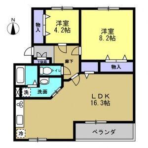 キャッスルエイト(2LDK/1階)の間取り写真