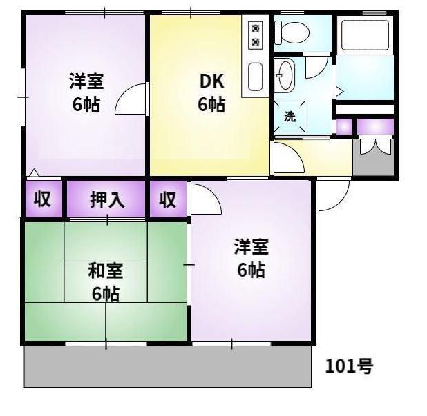 コマンセ21(3DK/1階)の間取り写真