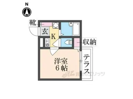 ラポール3(1K/1階)の間取り写真